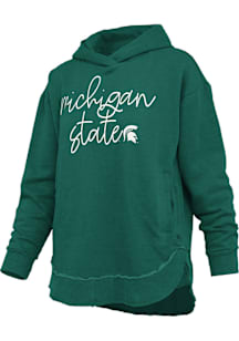 Pressbox Michigan State Spartans Womens Green Clairmont Hooded Sweatshirt
