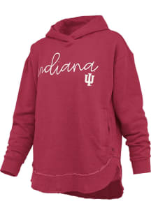Womens Indiana Hoosiers Crimson Pressbox Clairmont Hooded Sweatshirt