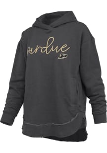Womens Purdue Boilermakers Black Pressbox Clairmont Hooded Sweatshirt