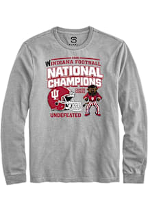 Summit Sportswear Indiana Hoosiers Grey Headlines 2025 National Champions Long Sleeve T Shirt