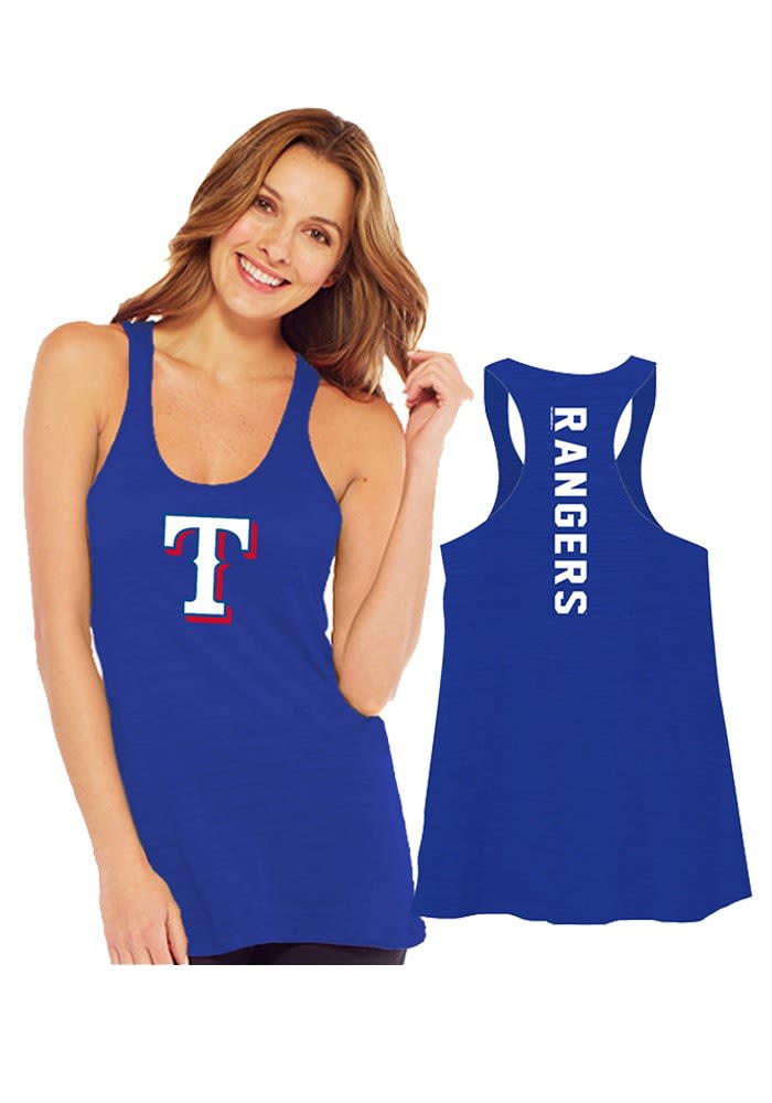 New Era Texas Rangers Womens White Pinstripe Tank Top