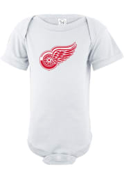 Detroit Red Wings Baby White Logo Short Sleeve One Piece