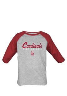 St Louis Cardinals Toddler Grey Simple Script Long Sleeve T-Shirt