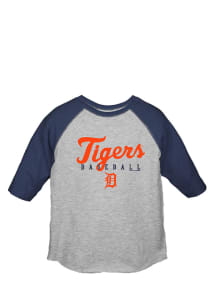 Detroit Tigers Toddler Navy Blue Simple Script Long Sleeve T-Shirt
