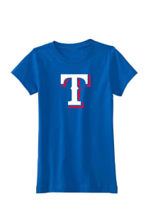 Texas Rangers Girls Blue Logo Short Sleeve Tee