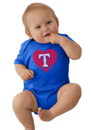 Texas Rangers Baby Blue Heart Short Sleeve One Piece