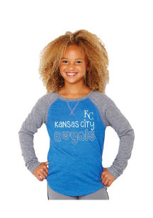 Kansas City Royals Girls Blue Baseball Long Sleeve T-shirt