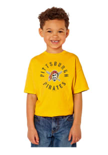 Pittsburgh Pirates Youth Gold Vintage Short Sleeve T-Shirt