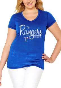 Texas Rangers Womens Blue MultiCount Short Sleeve Plus Tee