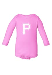Pittsburgh Pirates Baby Pink Lap-Shoulder LS Tops LS One Piece