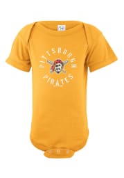 Pittsburgh Pirates Baby Gold Basic Short Sleeve One Piece