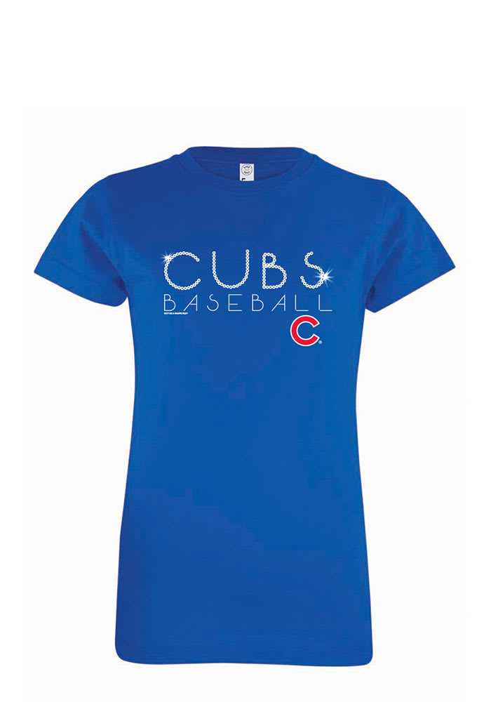 Chicago Cubs Girls Blue Sequin Short Sleeve Tee