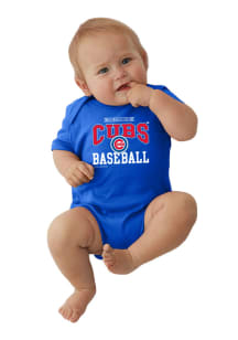 Chicago Cubs Baby Blue Basic Straight Short Sleeve One Piece