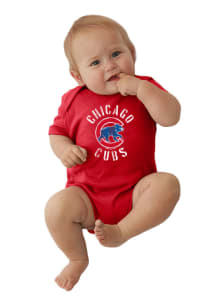 Chicago Cubs Baby Red Circle Logo Short Sleeve One Piece