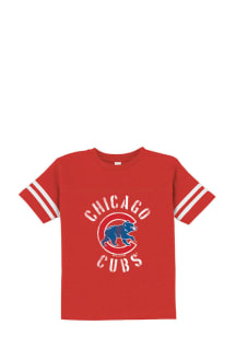 Chicago Cubs Toddler Red Vintage Short Sleeve T-Shirt
