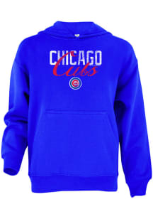 Chicago Cubs Girls Blue Straight Script Long Sleeve Hooded Sweatshirt