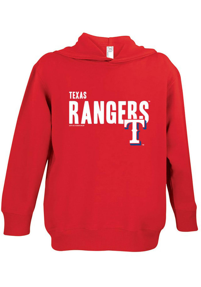 Texas Rangers Toddler Red Bold Long Sleeve Hooded Sweatshirt
