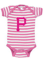 Pittsburgh Pirates Baby Pink Stripe Short Sleeve One Piece