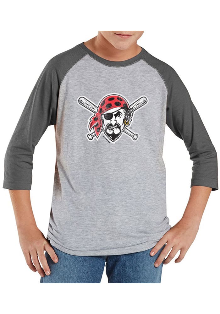 Pittsburgh Pirates Youth Grey Baseball Long Sleeve T-Shirt