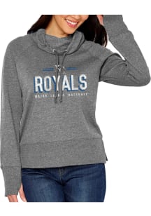 Kansas City Royals Womens Grey French Terry Funnel Crew Sweatshirt