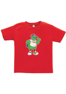 Phillie Phanatic  Soft As A Grape Philadelphia Phillies Toddler Red Mascot Short Sleeve T-Shirt