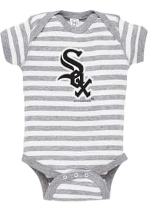 Chicago White Sox Baby Grey Stripe Short Sleeve One Piece