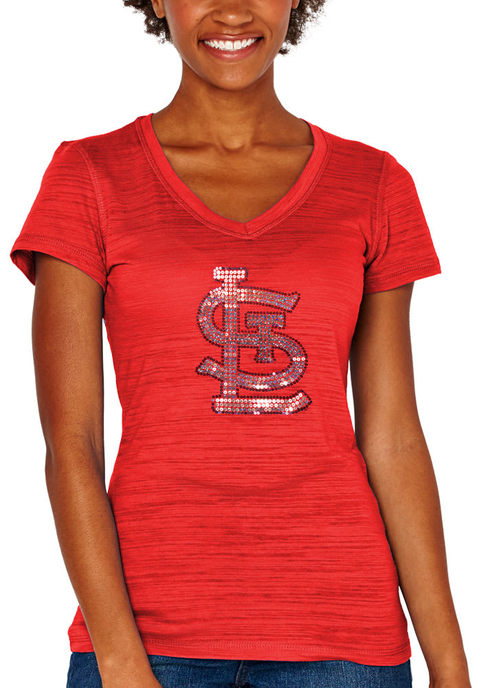 Women's Soft As A Grape Red Louis Cardinals Maternity Side Ruched T-Shirt