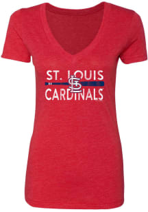St Louis Cardinals Womens Red Triblend Short Sleeve T-Shirt