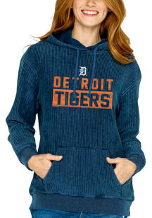 Detroit Tigers Womens Blue Corded Hooded Sweatshirt