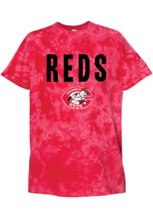 Cincinnati Reds Womens Red Tie Dye Short Sleeve T-Shirt