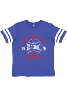 Chicago Cubs Youth Blue Classic Ball Short Sleeve Fashion T-Shirt