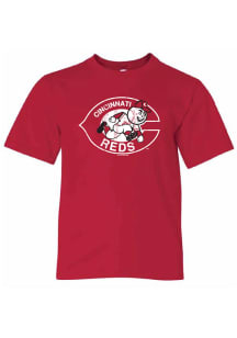 Cincinnati Reds Youth Red Throwback Logo Short Sleeve T-Shirt