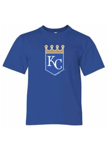 Kansas City Royals Youth Blue Crown Logo Short Sleeve T-Shirt