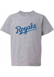 Kansas City Royals Youth Grey Wordmark Short Sleeve T-Shirt