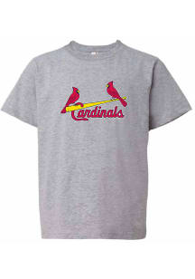 St Louis Cardinals Youth Grey Primary Logo Short Sleeve T-Shirt