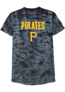 Pittsburgh Pirates Womens Black Tie Dye Short Sleeve T-Shirt
