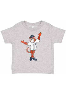 Paws  Soft As A Grape Detroit Tigers Toddler Grey Standing Mascot Short Sleeve T-Shirt