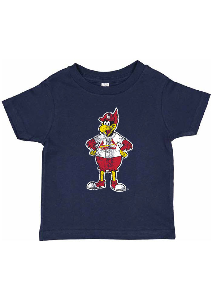 St Louis Cardinals Fredbird Toddler Standing Mascot Navy Blue Short Sleeve  T-Shirt