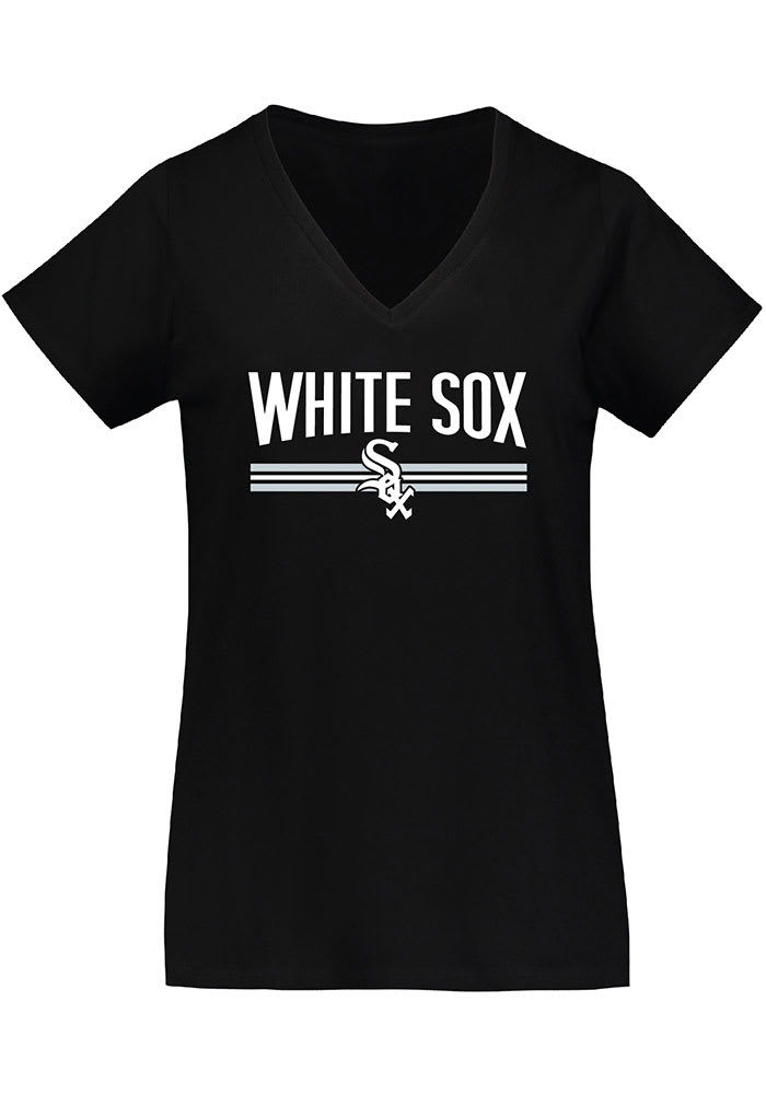 Chicago White Sox Womens Black Curvy Short Sleeve T-Shirt