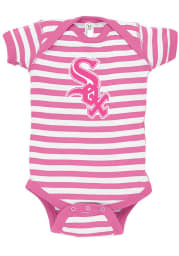 Chicago White Sox Baby Pink Primary Logo Short Sleeve One Piece