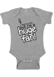 Chicago White Sox Baby Grey Huge Fan Short Sleeve One Piece