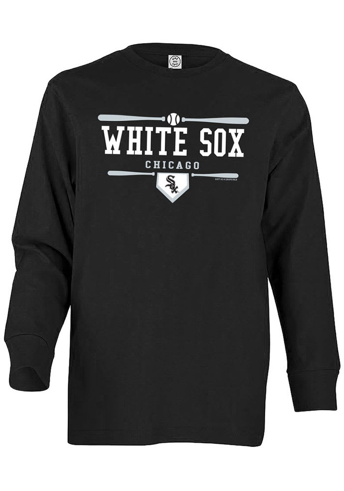 Chicago White Sox Youth Black Home Plate Long Sleeve T-Shirt