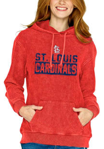 St Louis Cardinals Womens Red Corded Hooded Sweatshirt