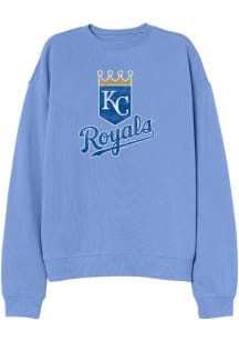 Kansas City Royals Womens Light Blue Washed Crew Sweatshirt