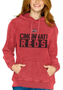 Cincinnati Reds Womens Red Corded Hooded Sweatshirt