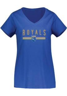 Kansas City Royals Womens Blue Curvy Short Sleeve T-Shirt