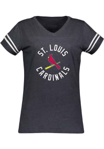 St Louis Cardinals Womens Navy Blue Football Short Sleeve T-Shirt