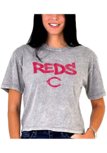 Cincinnati Reds Womens Grey Mineral Short Sleeve T-Shirt