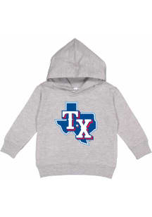 Texas Rangers Toddler Grey Secondary Logo Long Sleeve Hooded Sweatshirt