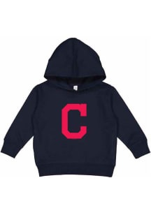 Cleveland Indians Toddler Navy Blue Primary Logo Long Sleeve Hooded Sweatshirt